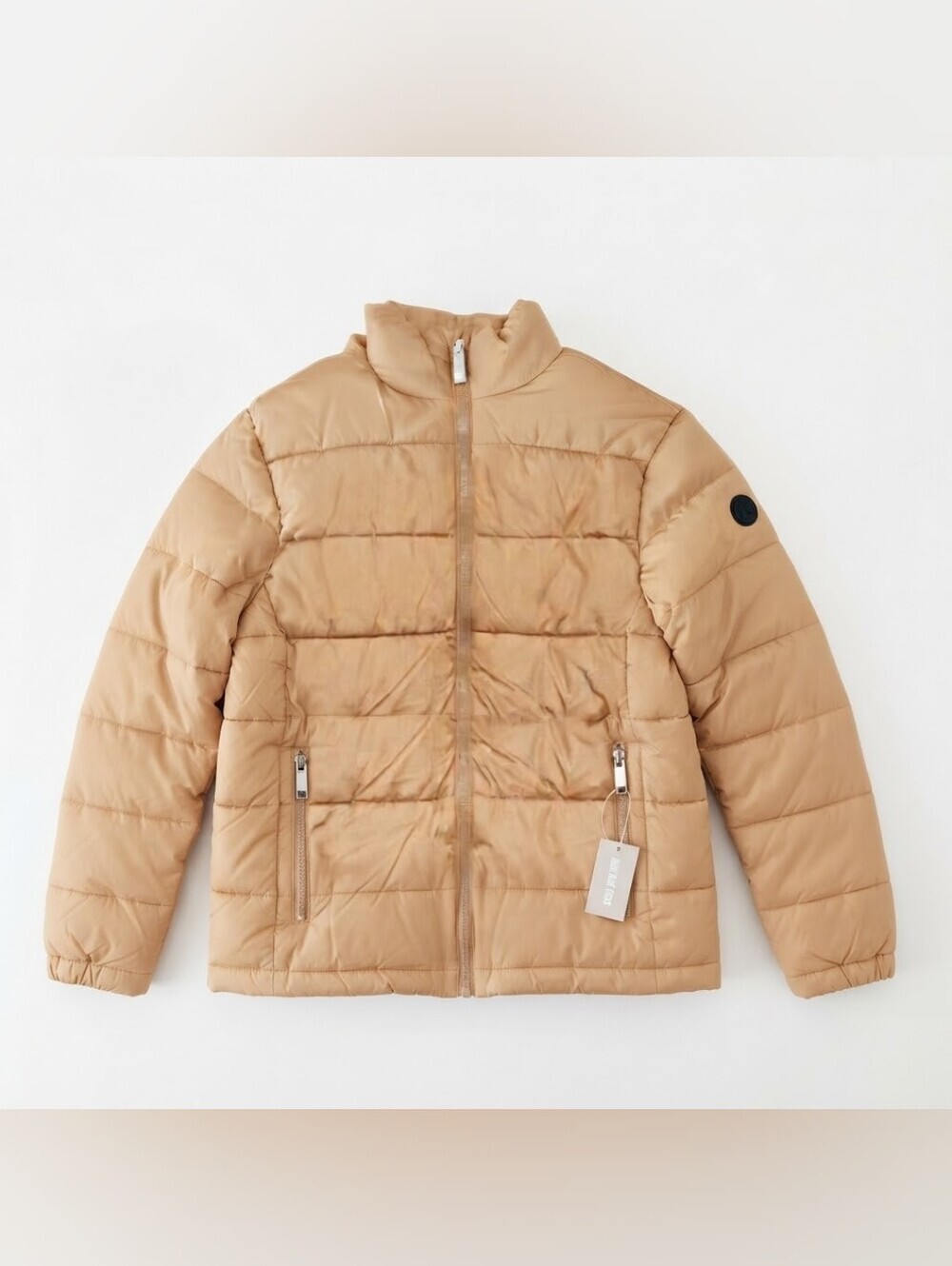Michael Kors Fog - Tan/Beige Blackfin Quilted Puffer Jacket, NWT, Men's XXL